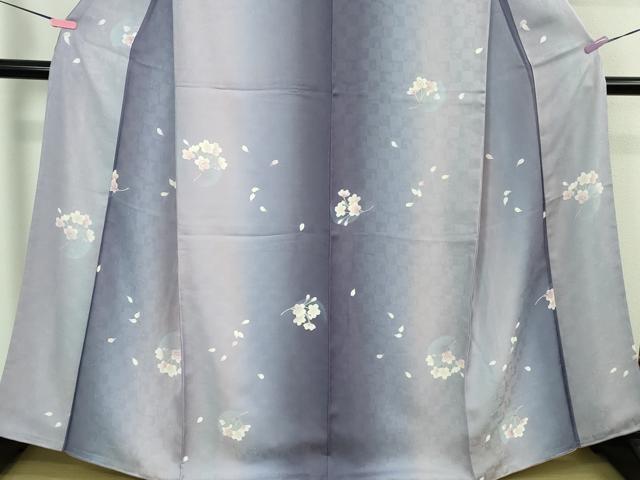 平和屋着物●極上　小紋　舞桜　暈し染め　逸品　未使用　DZAB2498kh6