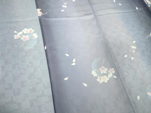 平和屋着物●極上　小紋　舞桜　暈し染め　逸品　未使用　DZAB2498kh6