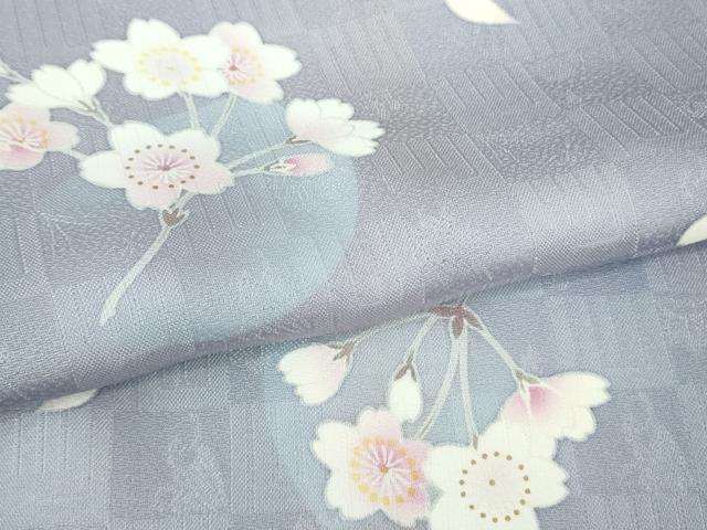 平和屋着物●極上　小紋　舞桜　暈し染め　逸品　未使用　DZAB2498kh6
