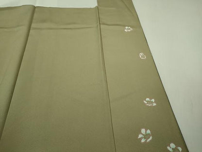 平和屋本店●極上　本加賀友禅作家　由水煌人　訪問着　ろうけつ染め　枝花文　黒地　逸品　DZAB2499kh6