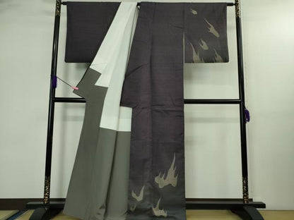 平和屋着物●極上　世界的人形師　辻村寿三郎　ジュサブロー　結城紬　訪問着　逸品　DZAB2504kh6