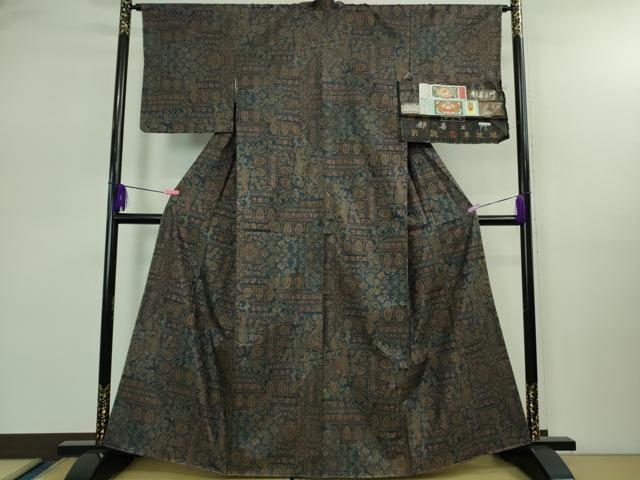 平和屋着物●極上　都喜ヱ門　本場大島紬　泥染　夢を託して　藤絹織物謹製　証紙付き　逸品　未使用　DZAB2506kh6