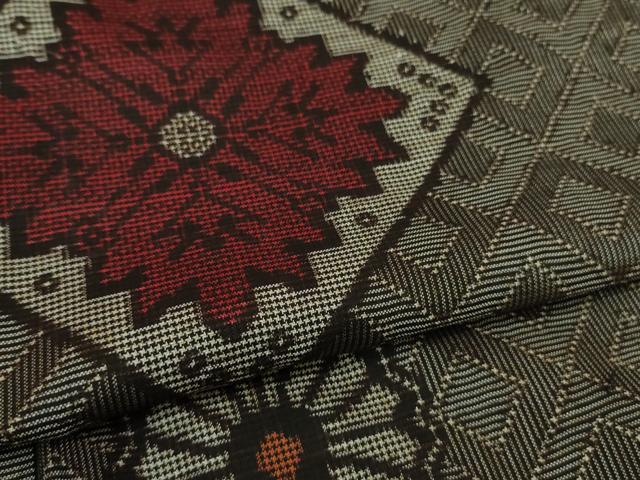 平和屋着物●希少　本場大島紬　龍郷絣　逸品　未使用　DZAB2507kh6