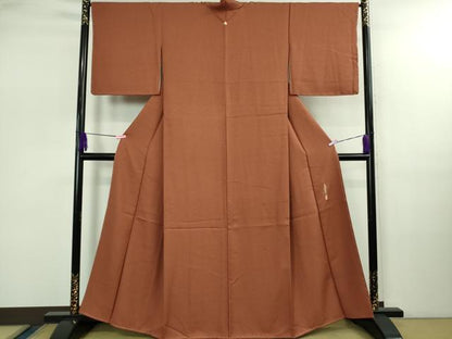 平和屋着物●極上　本草木染作家　瑞寶　色無地　茶色　逸品　未使用　DZAB2509kh6