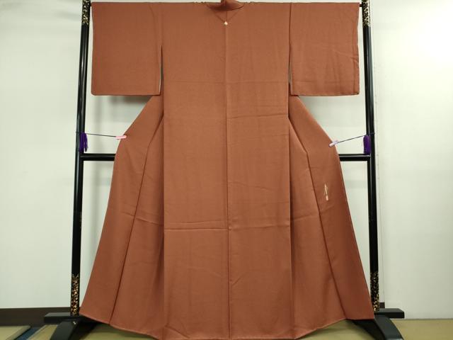 平和屋着物●極上　本草木染作家　瑞寶　色無地　茶色　逸品　未使用　DZAB2509kh6