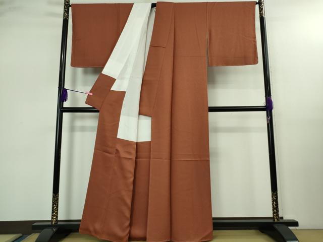 平和屋着物●極上　本草木染作家　瑞寶　色無地　茶色　逸品　未使用　DZAB2509kh6