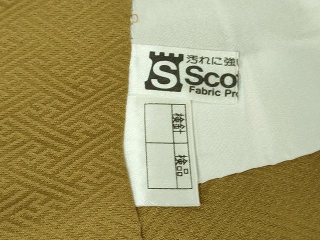 平和屋着物●極上　色無地　草花地紋　桑染色　逸品　DZAB2510kh6