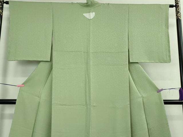 平和屋着物●極上　色無地　菊地紋　裏葉柳色　逸品　未使用　DZAB2512kh6