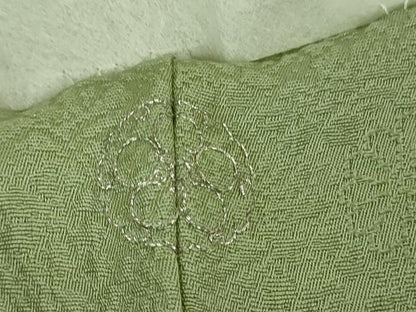 平和屋着物●極上　色無地　菊地紋　裏葉柳色　逸品　未使用　DZAB2512kh6