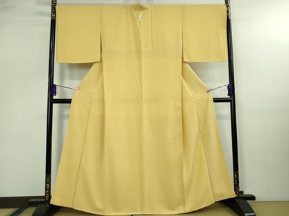 平和屋着物●極上　色無地　淡黄色　逸品　未使用　DZAB2513kh6