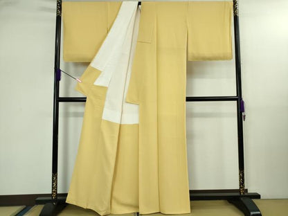 平和屋着物●極上　色無地　淡黄色　逸品　未使用　DZAB2513kh6