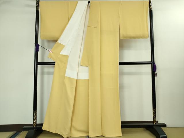 平和屋着物●極上　色無地　淡黄色　逸品　未使用　DZAB2513kh6