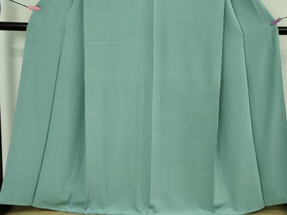 平和屋着物●極上　色無地　本草木染　白群色　反端付き　逸品　未使用　DZAB2515kh6