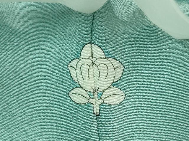 平和屋着物●極上　色無地　本草木染　白群色　反端付き　逸品　未使用　DZAB2515kh6