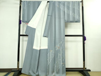 平和屋着物●極上　ファッションデザイナー　コシノジュンコ　訪問着　刺繍　笹竹　金糸　逸品　未使用　DZAB2522kh6