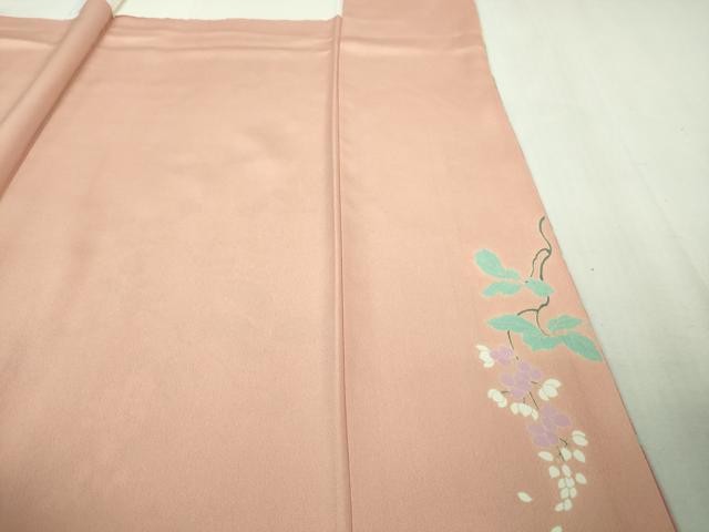 平和屋着物●極上　訪問着　友禅　四季花文　珊瑚色地　暈し染め　金彩　逸品　DZAB2527kh6