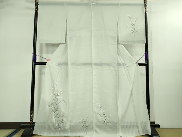 平和屋本店＊極上　夏物　訪問着　変わり絽　枝花文　千草鼠色地　逸品　未使用　DZAB2528kh6