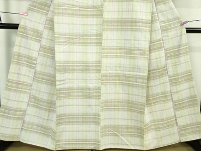 平和屋着物●極上　結城紬　横段文　逸品　DZAB2531kh6