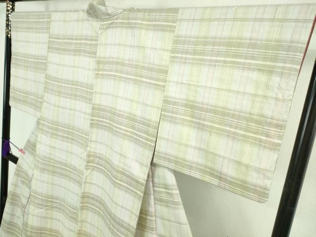 平和屋着物●極上　結城紬　横段文　逸品　DZAB2531kh6