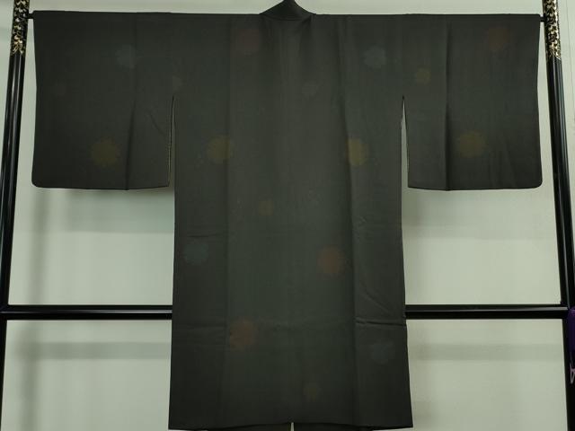 平和屋着物＃極上　道中着　ロング丈　雪輪文様　蝉色地　逸品　DZAB2535kh6
