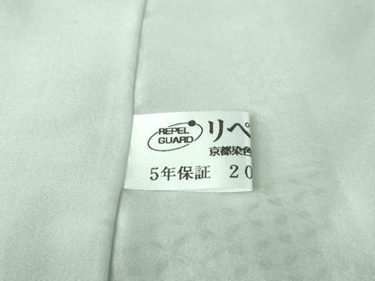 平和屋本店●極上　本場大島紬　白大島　訪問着　総刺繍　横段花菱文　逸品　DZAB2541kh6