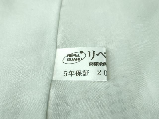 平和屋本店●極上　本場大島紬　白大島　訪問着　総刺繍　横段花菱文　逸品　DZAB2541kh6