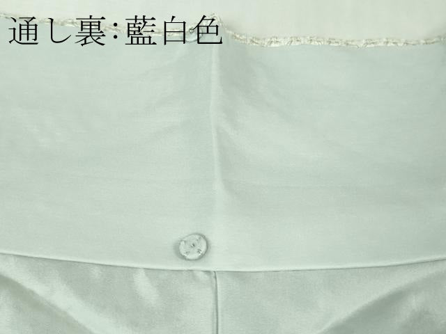 平和屋本店●極上　本場大島紬　白大島　訪問着　総刺繍　横段花菱文　逸品　DZAB2541kh6