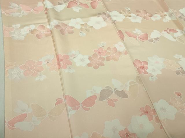 平和屋着物●極上　小紋　地紋起こし　舞蝶花文　暈し染め　逸品　DZAB2545kh6