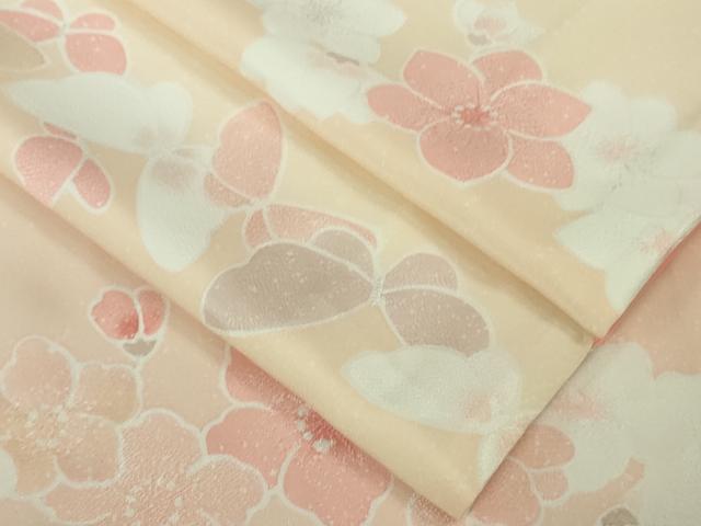 平和屋着物●極上　小紋　地紋起こし　舞蝶花文　暈し染め　逸品　DZAB2545kh6