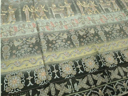 平和屋本店●極上　中国三大刺繍　スワトウ刺繍　汕頭刺繍　訪問着　エジプト壁画文様　暈し染め　金糸　逸品　DZAB2546kh6