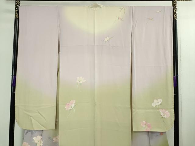 平和屋着物●極上　振袖　作家・Yamada Shiro　枝花文　暈し染め　金彩 　逸品　DZAB2549kh6