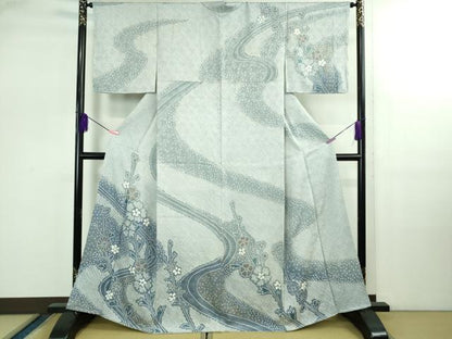 平和屋着物●極上　訪問着　絞り　草花文　金彩　逸品　DZAB2553kh6
