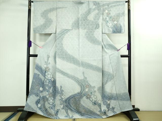 平和屋着物●極上　訪問着　絞り　草花文　金彩　逸品　DZAB2553kh6