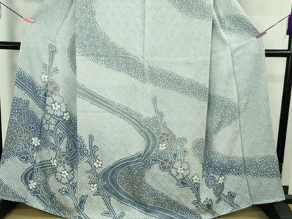 平和屋着物●極上　訪問着　絞り　草花文　金彩　逸品　DZAB2553kh6