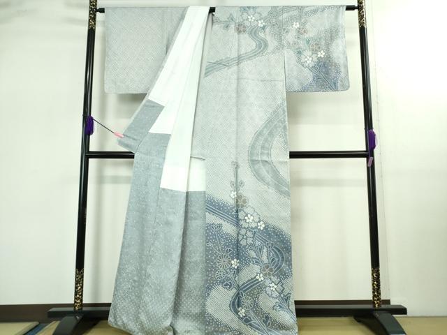 平和屋着物●極上　訪問着　絞り　草花文　金彩　逸品　DZAB2553kh6