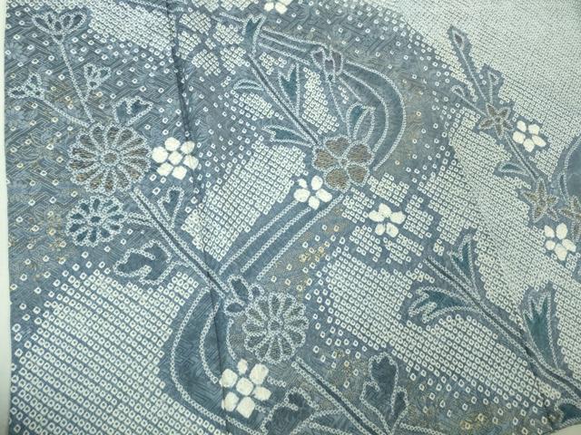 平和屋着物●極上　訪問着　絞り　草花文　金彩　逸品　DZAB2553kh6
