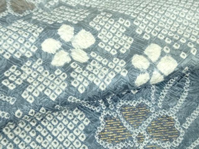 平和屋着物●極上　訪問着　絞り　草花文　金彩　逸品　DZAB2553kh6