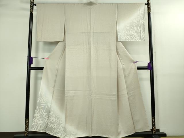 平和屋着物●極上　訪問着　草葉文　灰白色地　暈し染め　金彩　鈴乃屋扱い　逸品　未使用　DZAB2554kh6