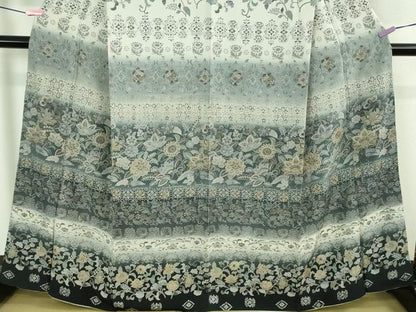 平和屋本店●極上　中国三大刺繍　スワトウ刺繍　汕頭刺繍　訪問着　更紗花文　暈し染め　金糸　逸品　DZAB2555kh6