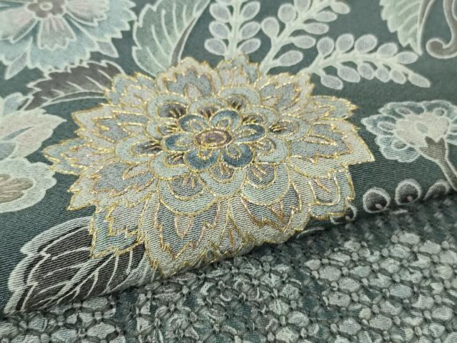 平和屋本店●極上　中国三大刺繍　スワトウ刺繍　汕頭刺繍　訪問着　更紗花文　暈し染め　金糸　逸品　DZAB2555kh6