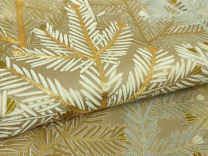平和屋着物●極上　色留袖　駒刺繍　松葉　白茶色地　金彩　逸品　DZAB2557kh6