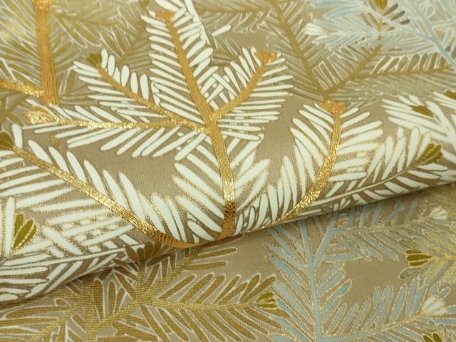 平和屋着物●極上　色留袖　駒刺繍　松葉　白茶色地　金彩　逸品　DZAB2557kh6