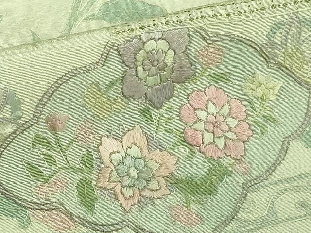 平和屋本店▽極上 中国三大刺繍 スワトウ刺繍 汕頭刺繍 訪問着 単衣 正倉院花唐草文 暈し染め 逸品 DZAB2558kh6