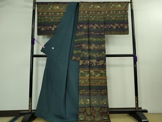 平和屋本店●極上　中国三大刺繍　スワトウ刺繍　汕頭刺繍　訪問着　更紗花鳥文　暈し染め　金糸　逸品　DZAB2559kh6