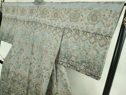 平和屋本店●極上　訪問着　総刺繍　更紗花唐草文　暈し染め　逸品　DZAB2560kh6