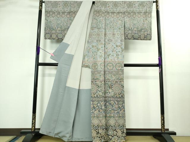 平和屋本店●極上　訪問着　総刺繍　更紗花唐草文　暈し染め　逸品　DZAB2560kh6