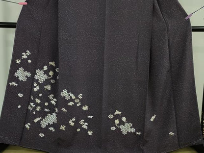 平和屋着物●極上　訪問着　総刺繍　宝尽くし　深紫色地　金糸　逸品　未使用　DZAB2562kh6