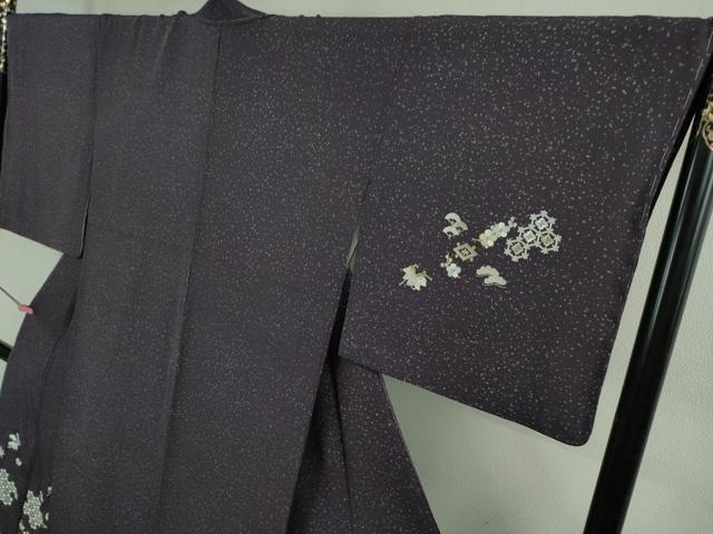 平和屋着物●極上　訪問着　総刺繍　宝尽くし　深紫色地　金糸　逸品　未使用　DZAB2562kh6