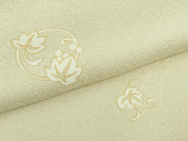 平和屋本店○極上 小紋 南天草丸文 鳥の子色地 逸品 DZAB2563kh6