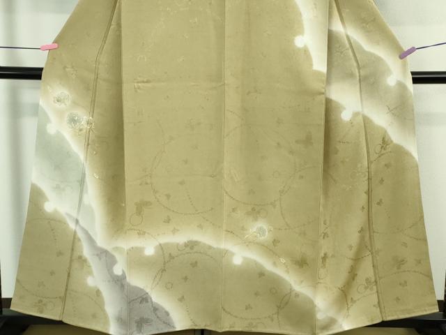 平和屋着物●極上　森英恵・HANAE MORI　訪問着　お召地　刺繍　雪輪舞桜　暈し染め　金彩　逸品　未使用　DZAB2567kh6